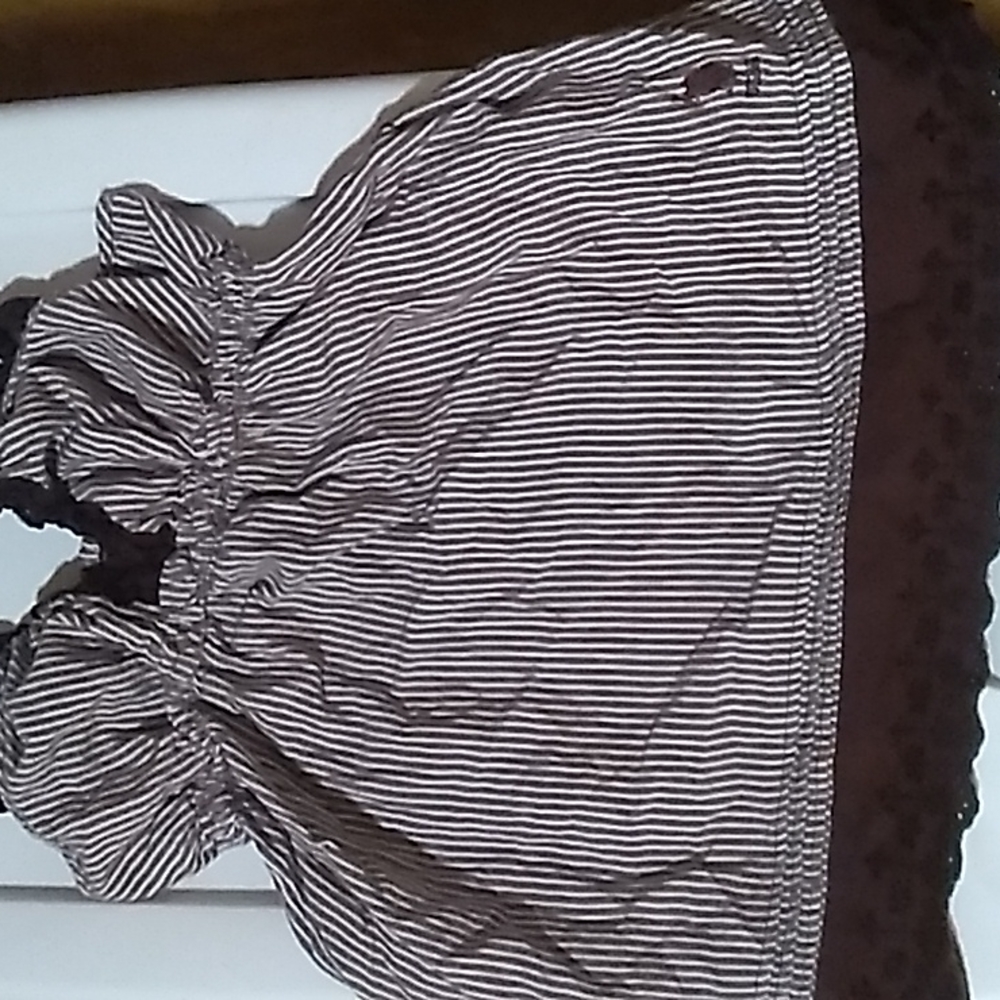 Polo brown and white striped baby doll tee